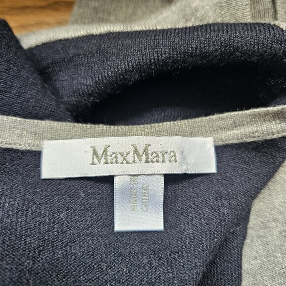 Max Mara Knit Deep V Striped Cardigan, Size 6 - Picture 6 of 6